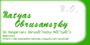 matyas obrusanszky business card